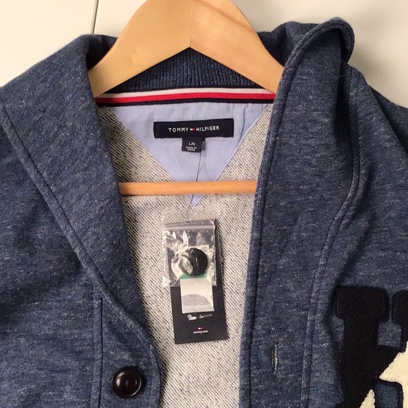 NWT Tommy Hilfiger Varsity Cardigan. Size L. Blue Jean color. - Picture 13 of 15